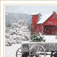 Tree Farm Wagon White Framed Wall Art