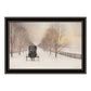 Snowy Amish Lane Black Framed Wall Art