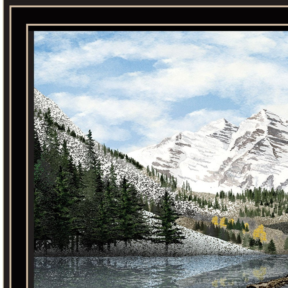 Snowy Mountain Landscape  Black Framed Wall Art