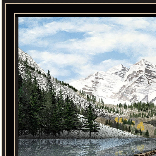 Snowy Mountain Landscape  Black Framed Wall Art