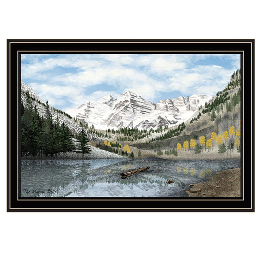 Snowy Mountain Landscape  Black Framed Wall Art