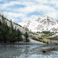 Snowy Mountain Landscape  Black Framed Wall Art