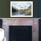 Snowy Mountain Landscape  White Framed Wall Art