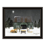 Remembering the Night Christmas Manger Black Framed Wall Art