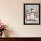 Snowman Trio Black Framed Wall Art