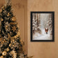 Santa's Winter Stroll Black Framed Wall Art