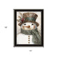 Old World Frosty The Snowman Black Framed Wall Art