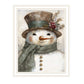 Old World Frosty The Snowman White Framed Wall Art