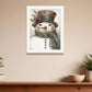 Old World Frosty The Snowman White Framed Wall Art