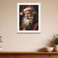 Old World Santa Claus White Framed Wall Art
