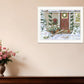 Decorated Holiday Porch White Framed Wall Art