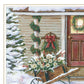 Decorated Holiday Porch White Framed Wall Art