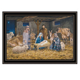 The Birth of Christ Black Framed Wall Art