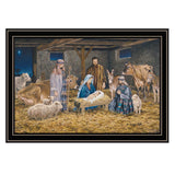 The Birth of Christ Black Framed Wall Art