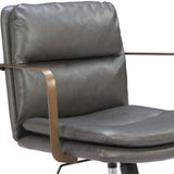Dark Gray and Bronze Adjustable Height Swivel Rolling Office Chair
