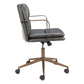 Dark Gray and Bronze Adjustable Height Swivel Rolling Office Chair