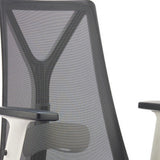 Black Silver and White Adjustable Height Swivel Rolling Office Chair
