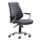 Black and Silver Adjustable Height Swivel Rolling Office Chair