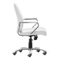 White and Silver Adjustable Height Swivel Rolling Office Chair