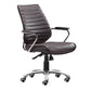 Espresso and Silver Adjustable Height Swivel Rolling Office Chair