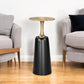26" Gold and Black Aluminum and Iron Round Pedestal End Table