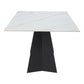 79" White and Black Sintered Stone and Steel Double Pedestal Base Dining Table