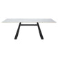 79" White and Black Sintered Stone and Steel Double Pedestal Base Dining Table