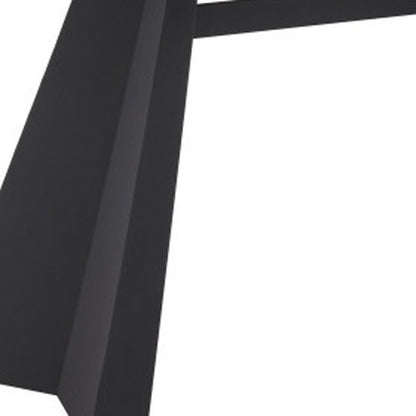 79" White and Black Sintered Stone and Steel Double Pedestal Base Dining Table
