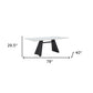 79" White and Black Sintered Stone and Steel Double Pedestal Base Dining Table