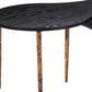 Set of Two Black and Bronze Wood and Steel Free Form Coffee And End Table