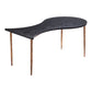 Set of Two Black and Bronze Wood and Steel Free Form Coffee And End Table