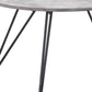 Set of Two Gray and Black Wood and Steel Round Nested Coffee Tables
