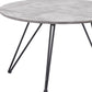 Set of Two Gray and Black Wood and Steel Round Nested Coffee Tables