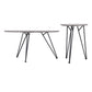 Set of Two Gray and Black Wood and Steel Round Nested Coffee Tables