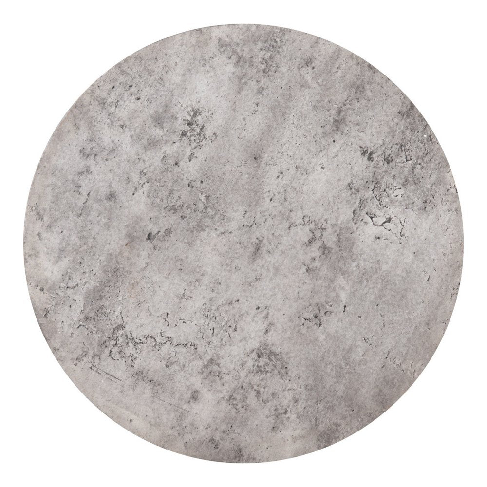 Set of Two Gray and Black Wood and Steel Round Nested Coffee Tables