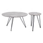 Set of Two Gray and Black Wood and Steel Round Nested Coffee Tables