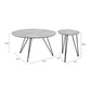Set of Two Gray and Black Wood and Steel Round Nested Coffee Tables