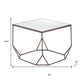 Set of Two Silver and Bronze Mirrored Glass and Steel Square Abstract Bunching Coffee Tables