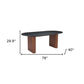 79" Black and Walnut Wood Double Pedestal Base Oval Dining Table