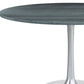 48" Gray and Silver Marble and Aluminum Pedestal Base Round Top Dining Table