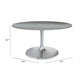 60" Gray and Silver Marble and Aluminum Pedestal Base Round Top Dining Table