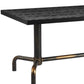 71" Black and Gold Wood and Steel Trestle Base Dining Table