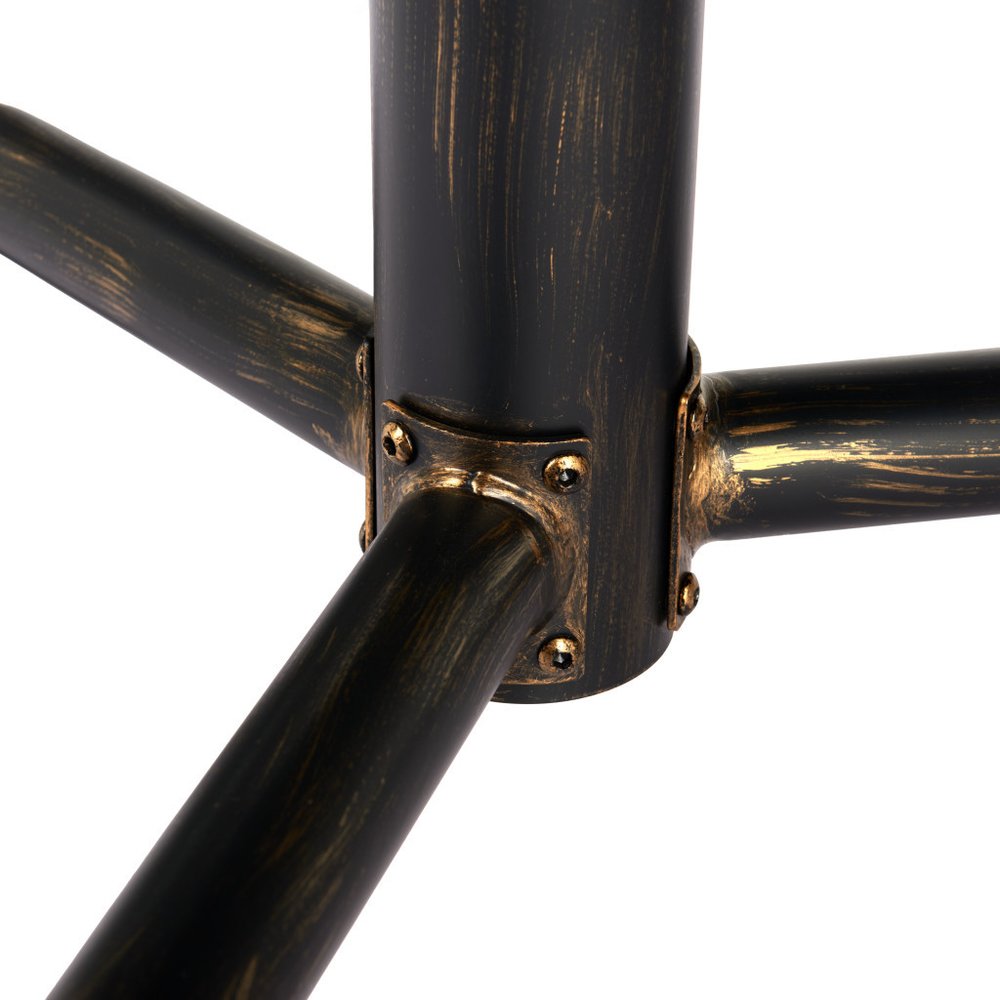 71" Black and Gold Wood and Steel Trestle Base Dining Table