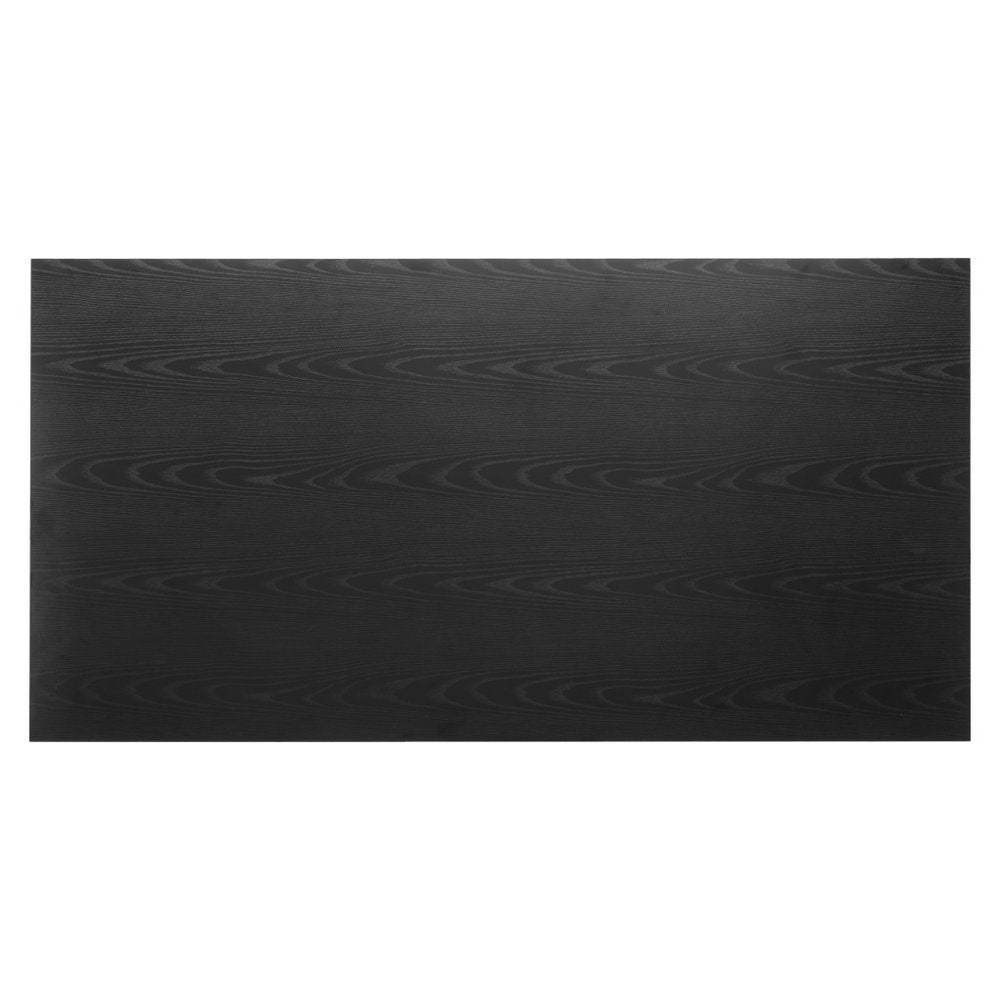 71" Black and Gold Wood and Steel Trestle Base Dining Table