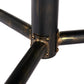 71" Black and Gold Wood and Steel Trestle Base Dining Table
