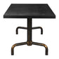 71" Black and Gold Wood and Steel Trestle Base Dining Table