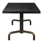 71" Black and Gold Wood and Steel Trestle Base Dining Table