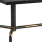 71" Black and Gold Wood and Steel Trestle Base Dining Table