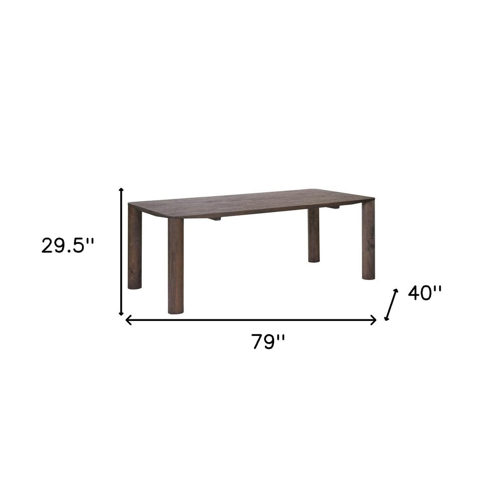 79" Espresso Solid Wood Dining Table