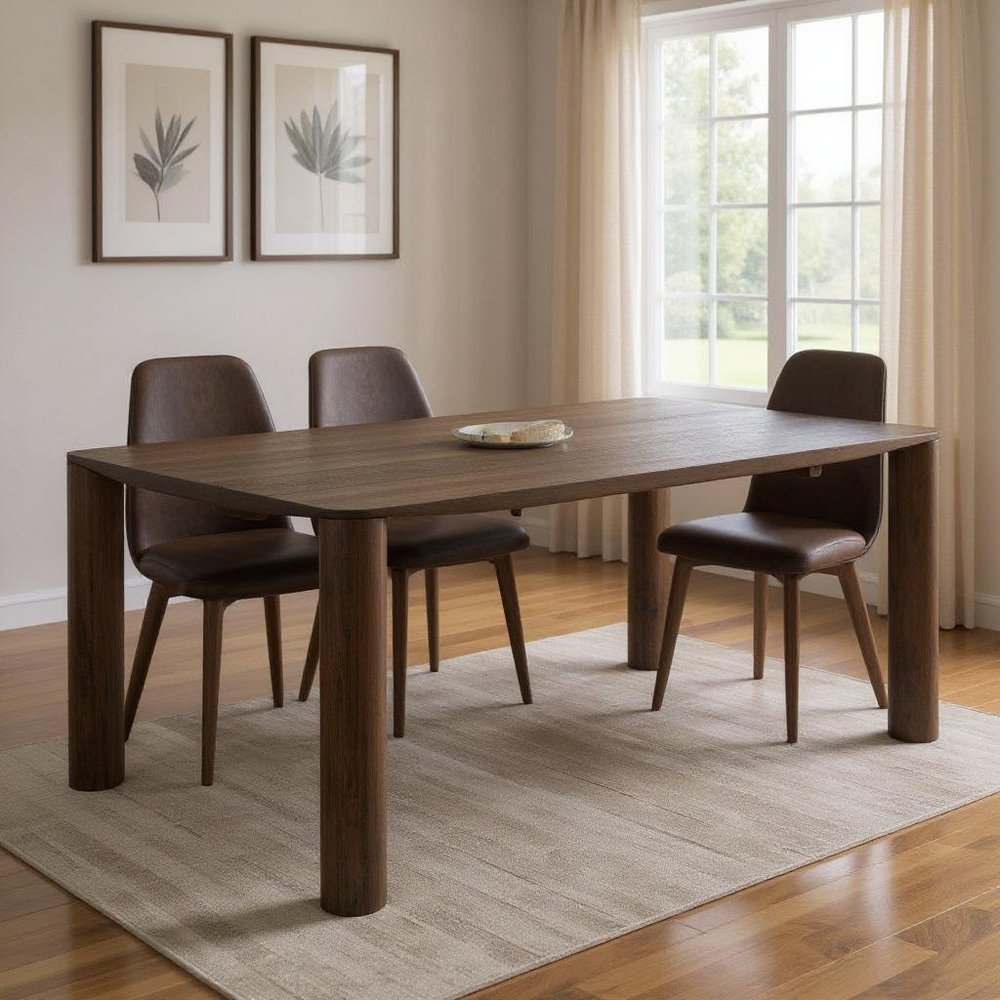 79" Espresso Solid Wood Dining Table